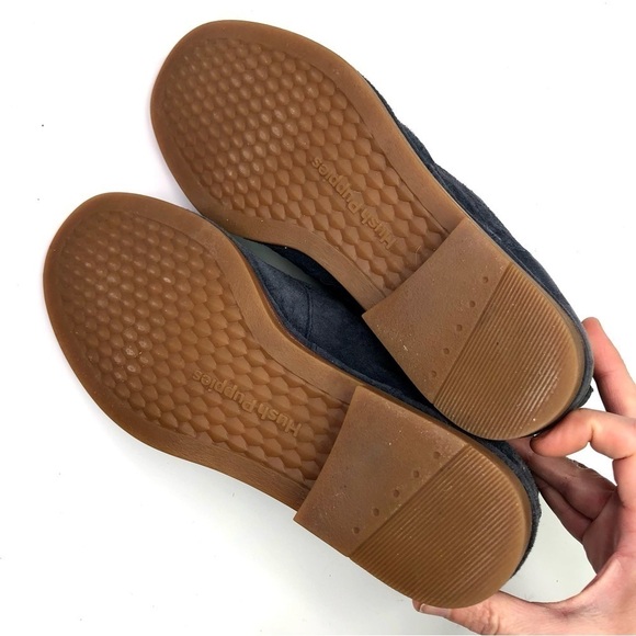 Hush Puppies blue suede chukka ankle boots lace up size 7.5 wide - Picture 7 of 9